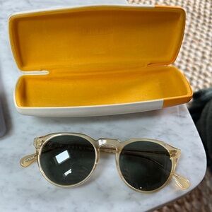 RAEN Transparent Sunglasses with Yellow Case